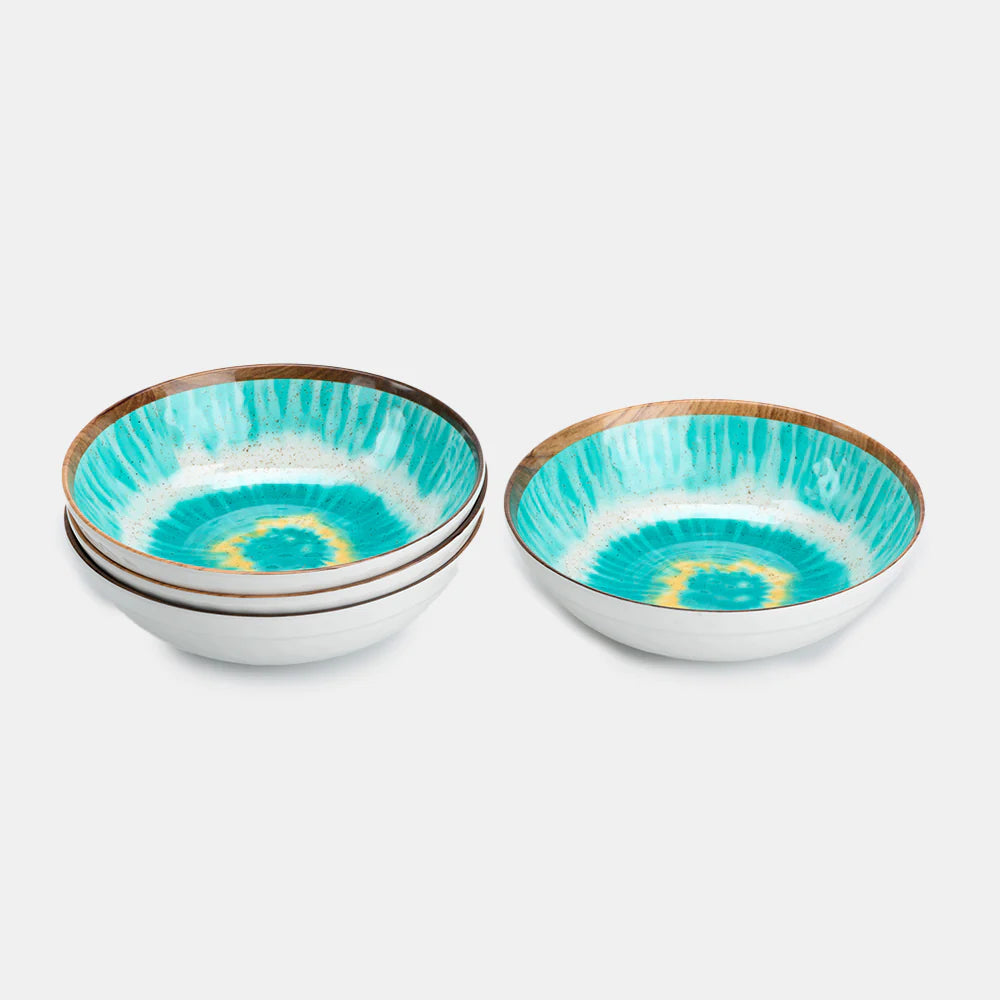 Flamefield Boho_Dream_saladeschalen drie opgestapeld en 1 los ernaast 