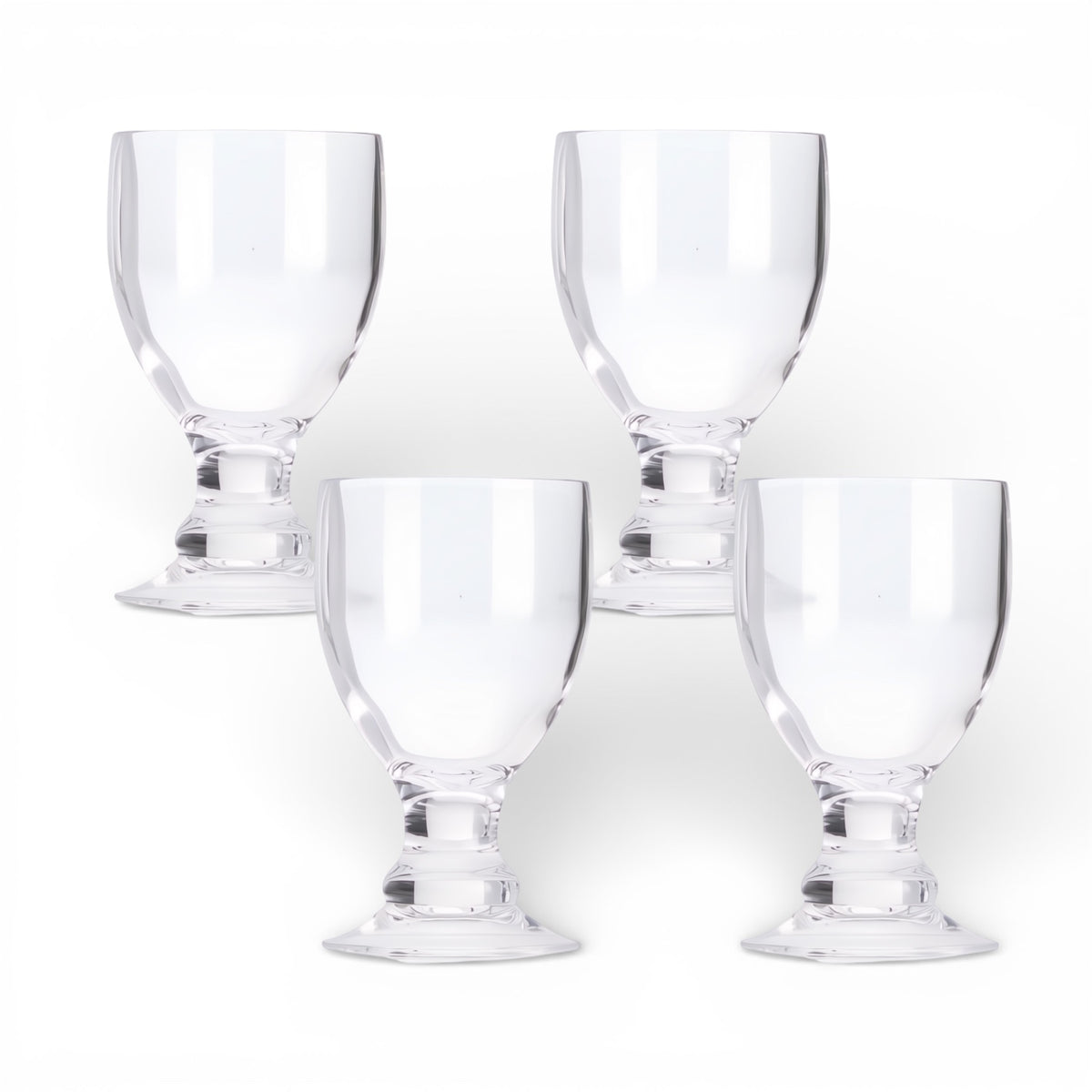 Flamefield Clear Bella Goblet 410 ml – transparant, BPA-vrij en breukvast acryl  4 stuks