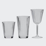 Flamefield Crystal Line glazen op een rij waterglas, longdrinkglas, wijnglas