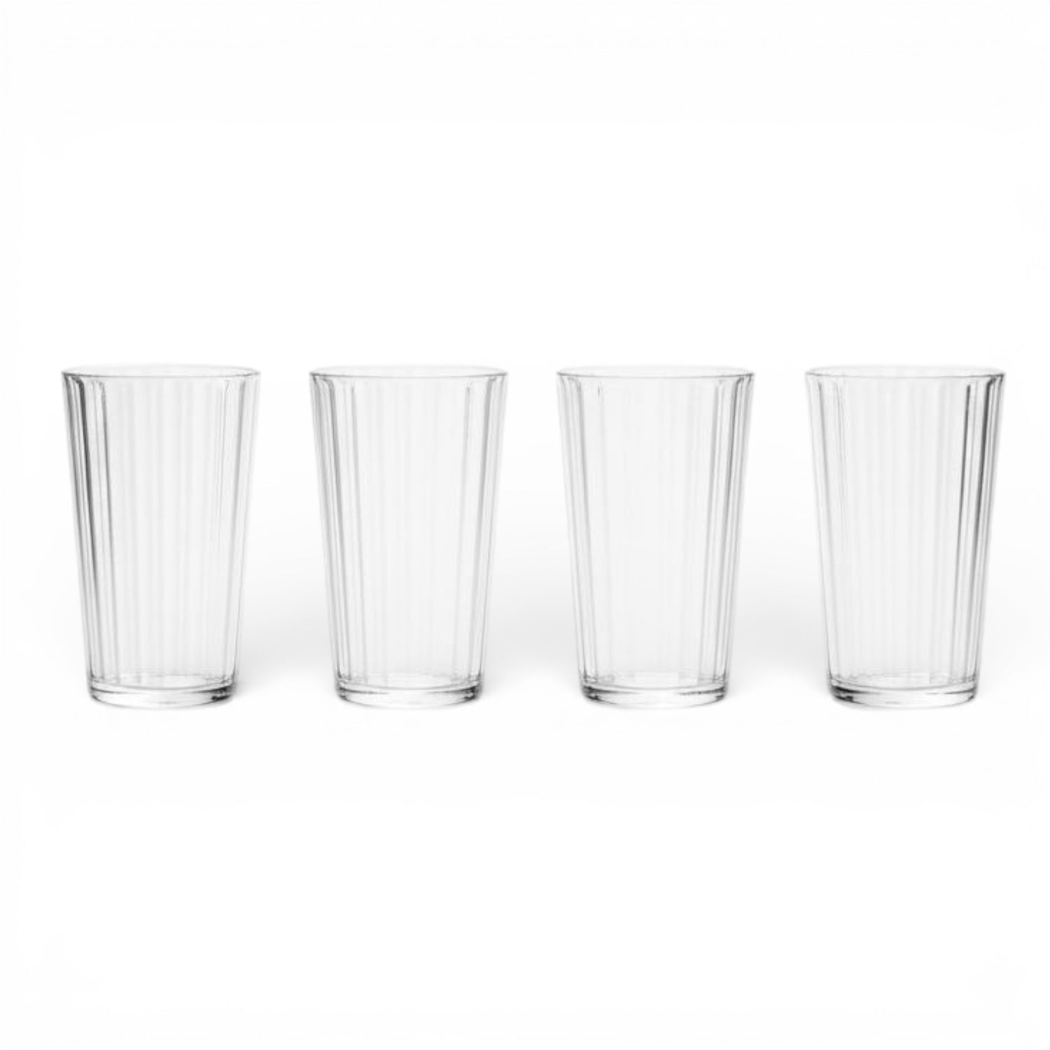 Flamefield Crystal Tall tumblers in a row of 4