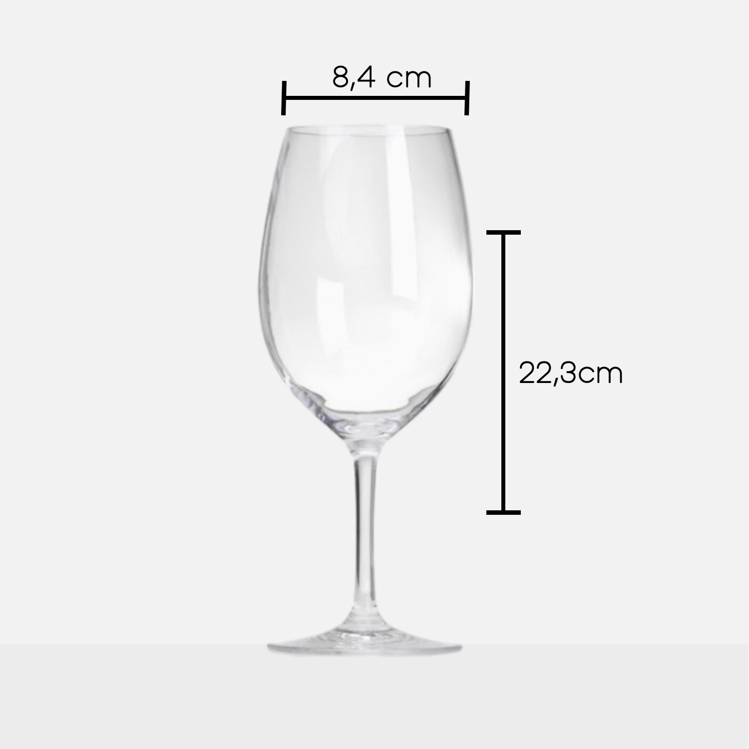 Flamefield Goblet hoog wijnglas met afmetingen SP0952PK