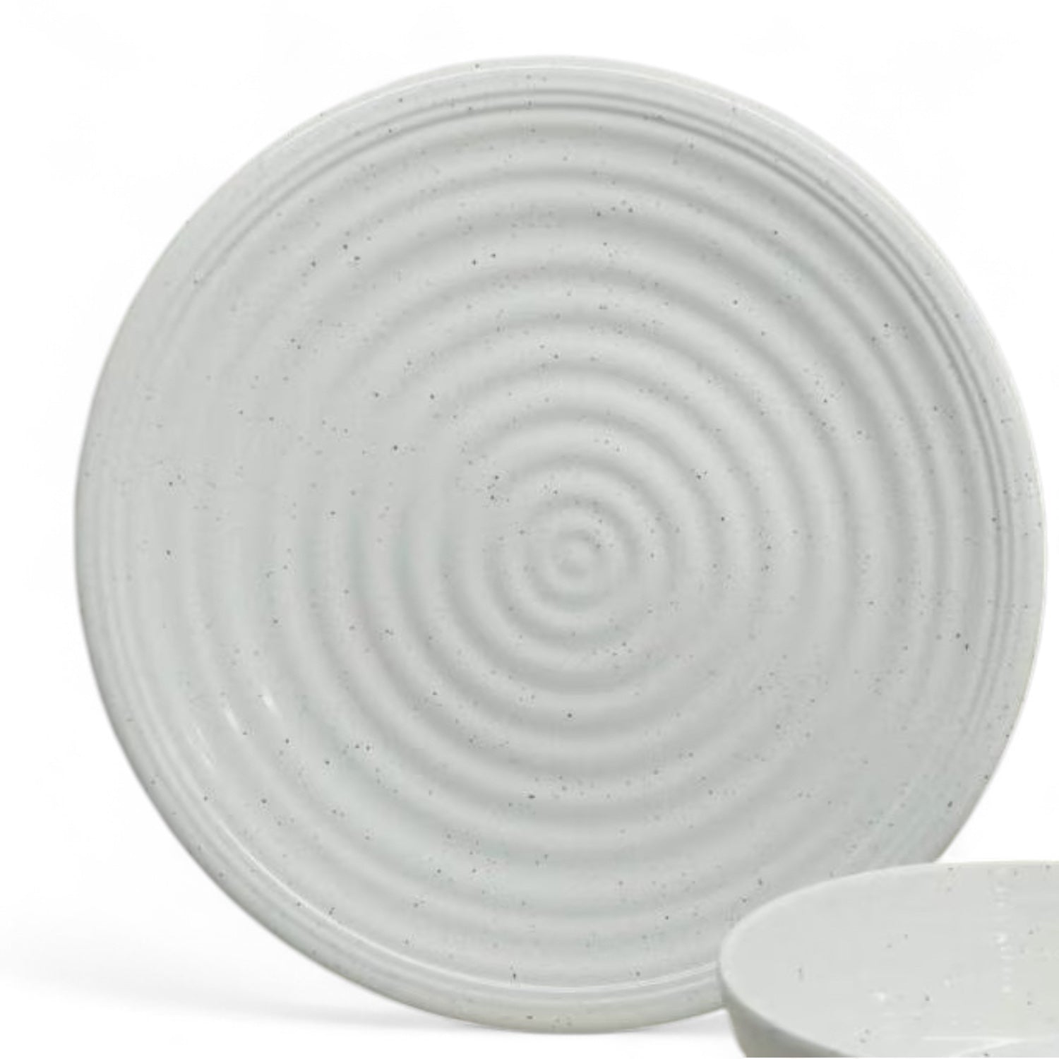 Flamefield Granite Pearl onbreekbaar servies – wit met ribbel patroon, stijlvol dinerbord