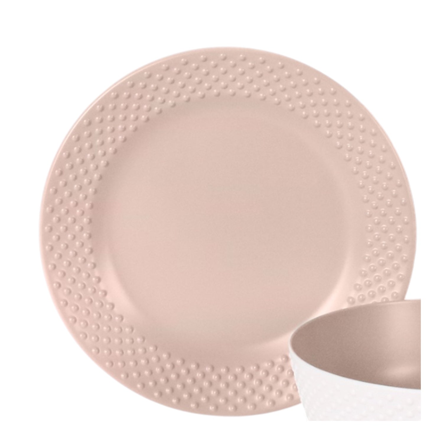 Flamefield Nano Plate Blush onbreekbaar servies – ultra lichtgewicht, zachtroze met subtiele structuur dinerbord