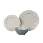 Flamefield Ripple Sand RS0112 melamine servies zand, grijs, natuur relief vooraanzicht