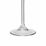 Flamefield Riviera champagneflute Tritan met anti-slip voet ingezoomd op de voet van het breukbestendige glas