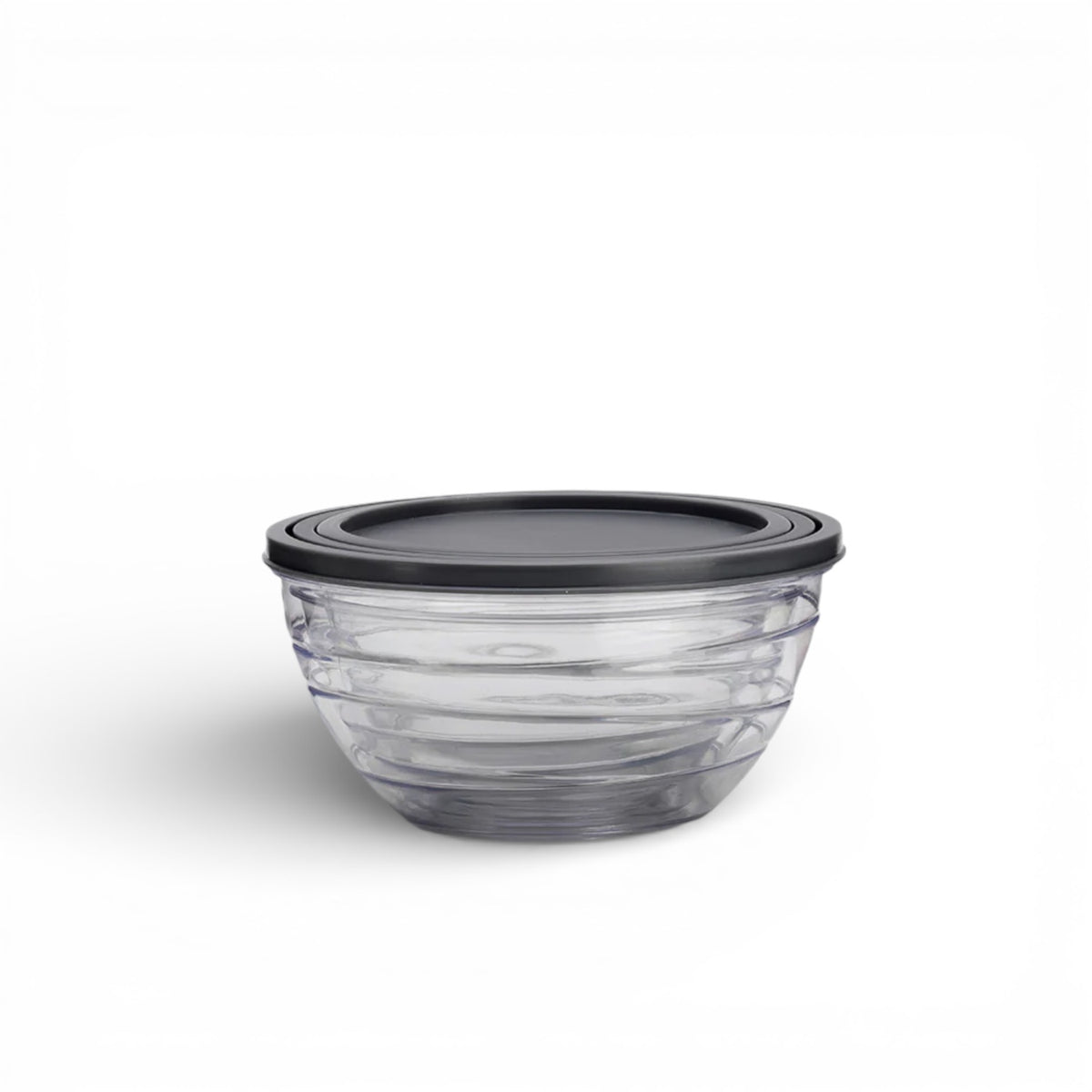 Flamefield containerset 3-delig – slim opbergen, transparant met zwarte deksel