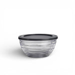 Flamefield containerset 3-delig – slim opbergen, transparant met zwarte deksel