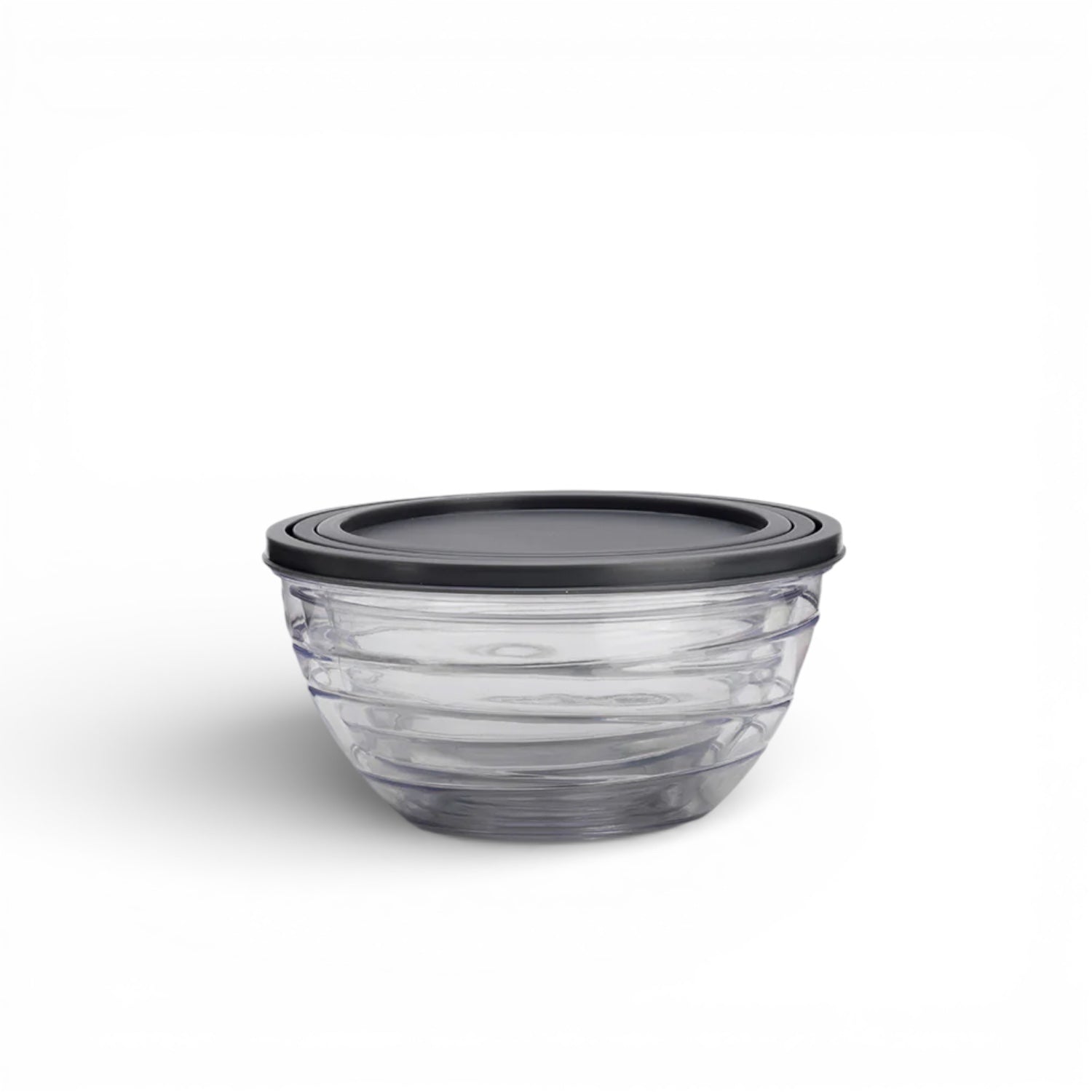 Flamefield containerset 3-delig – slim opbergen, transparant met zwarte deksel