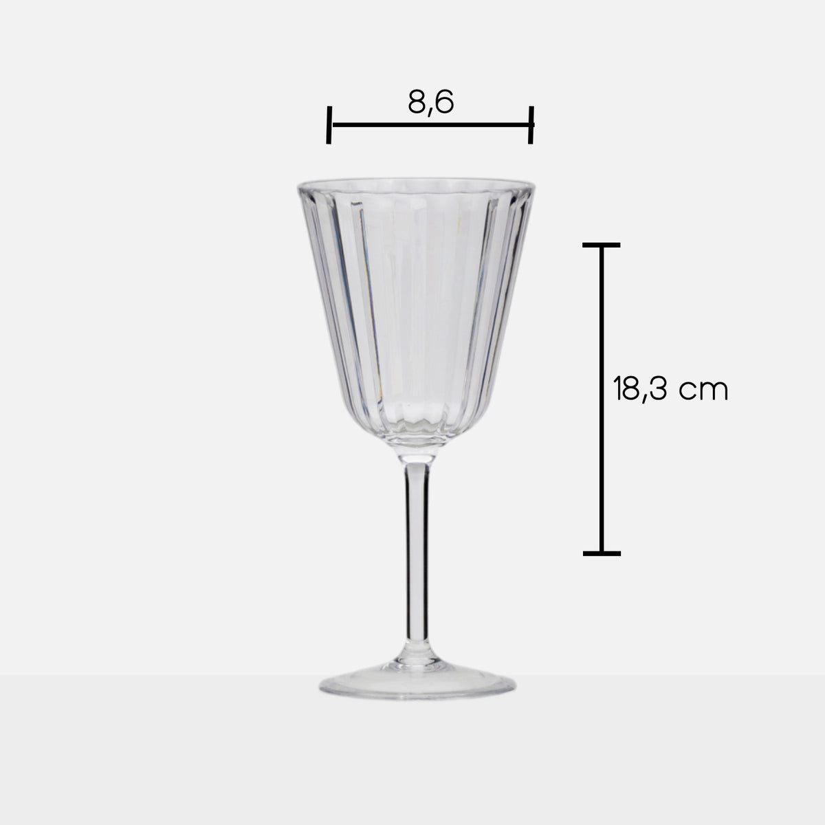 Flamefield glas SP2018_wijnglas crystal met afmetingen erbij