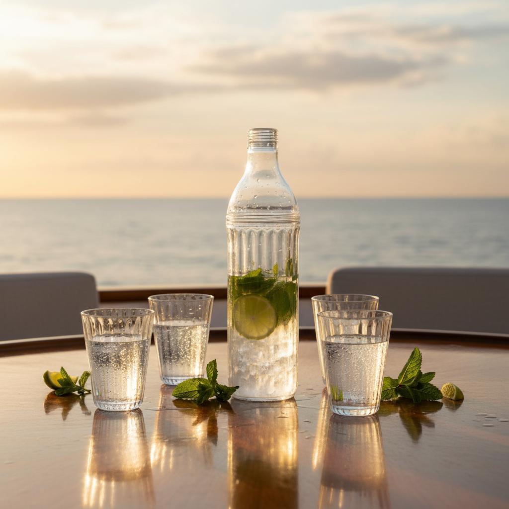 Flamefield infuser set with lemon on a table in the sun