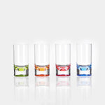 Flamefield longdrinkglas Party Slim Jim (set van 4) – met gekleurde bodem