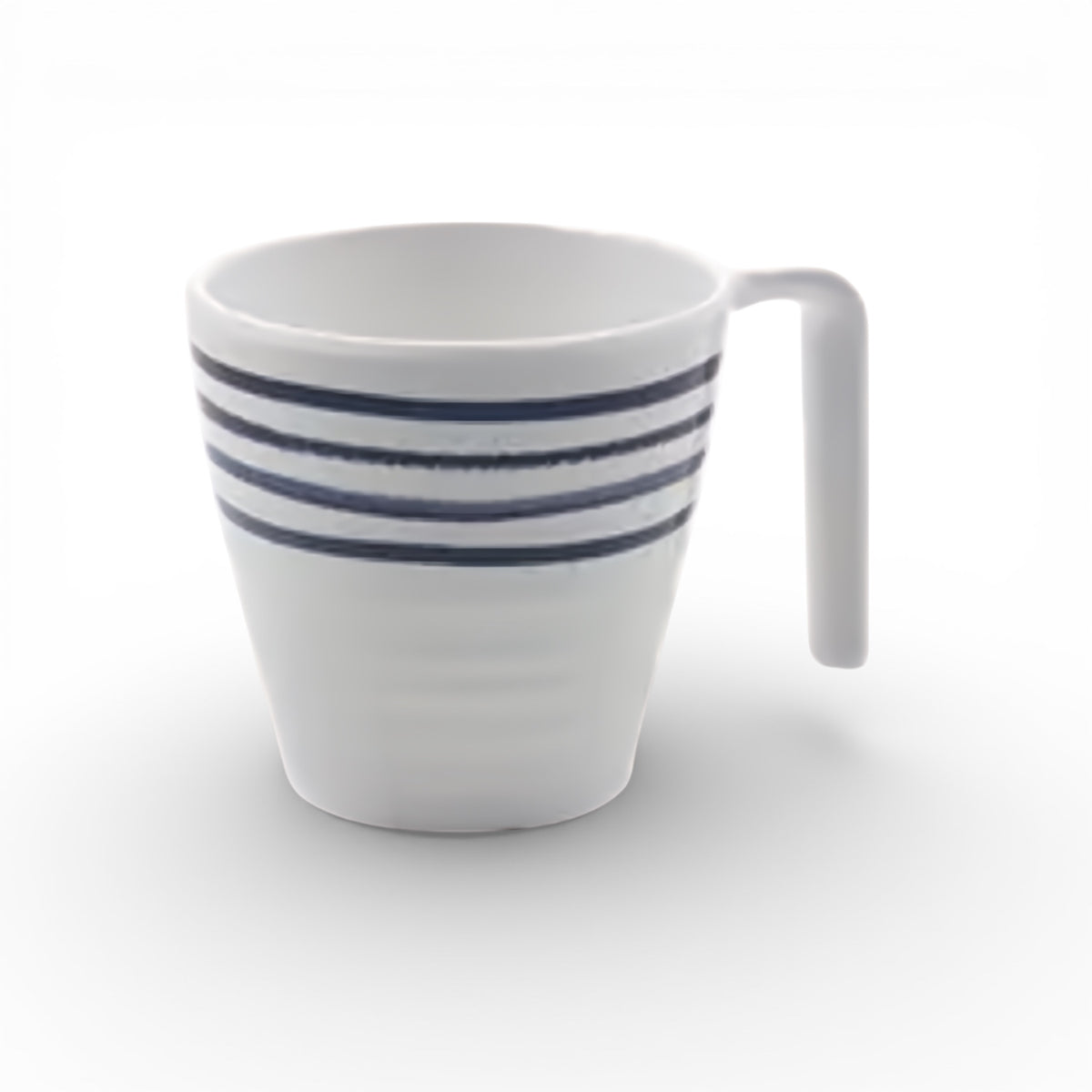 Flamefield mok Azure 300 ml – wit met blauwe streep, stapelbaar, melamine