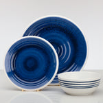 Flamefield onbreekbaar servies Azure blauw met wit AZ0112