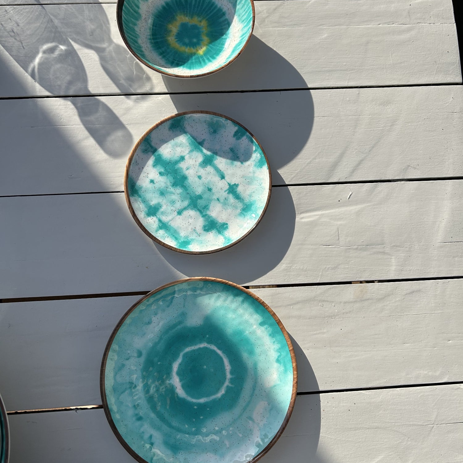Flamefield onbreekbaar servies Boho Dream – 12-delige melamine set met antislip drie op een rij