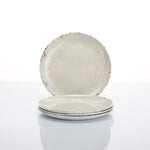 Flamefield onbreekbaar servies Rustic Pearl - 12-delig melamine, creme-wit, parelmoer 4 dinerborden