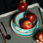 Flamefield_serviesset_Boho_Dream_12_delig_antislip_sfeerfoto_met_een_schaal_met_appels