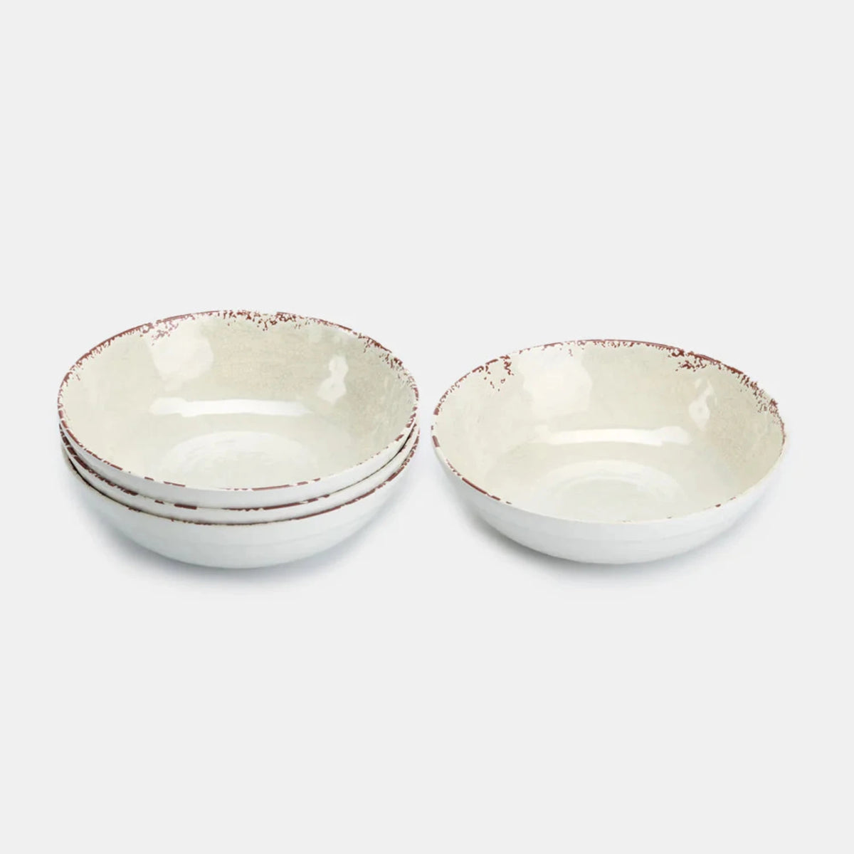 Flamefield serviesset Rustic Pearl – 12-delig melamine servies 4 kommen