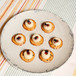 Flamefield serviesset Rustic Pearl – 12-delig melamine servies dinerbord met lekkere hapjes erop