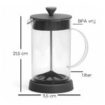 Flamefield travel cafetière 1L met maten