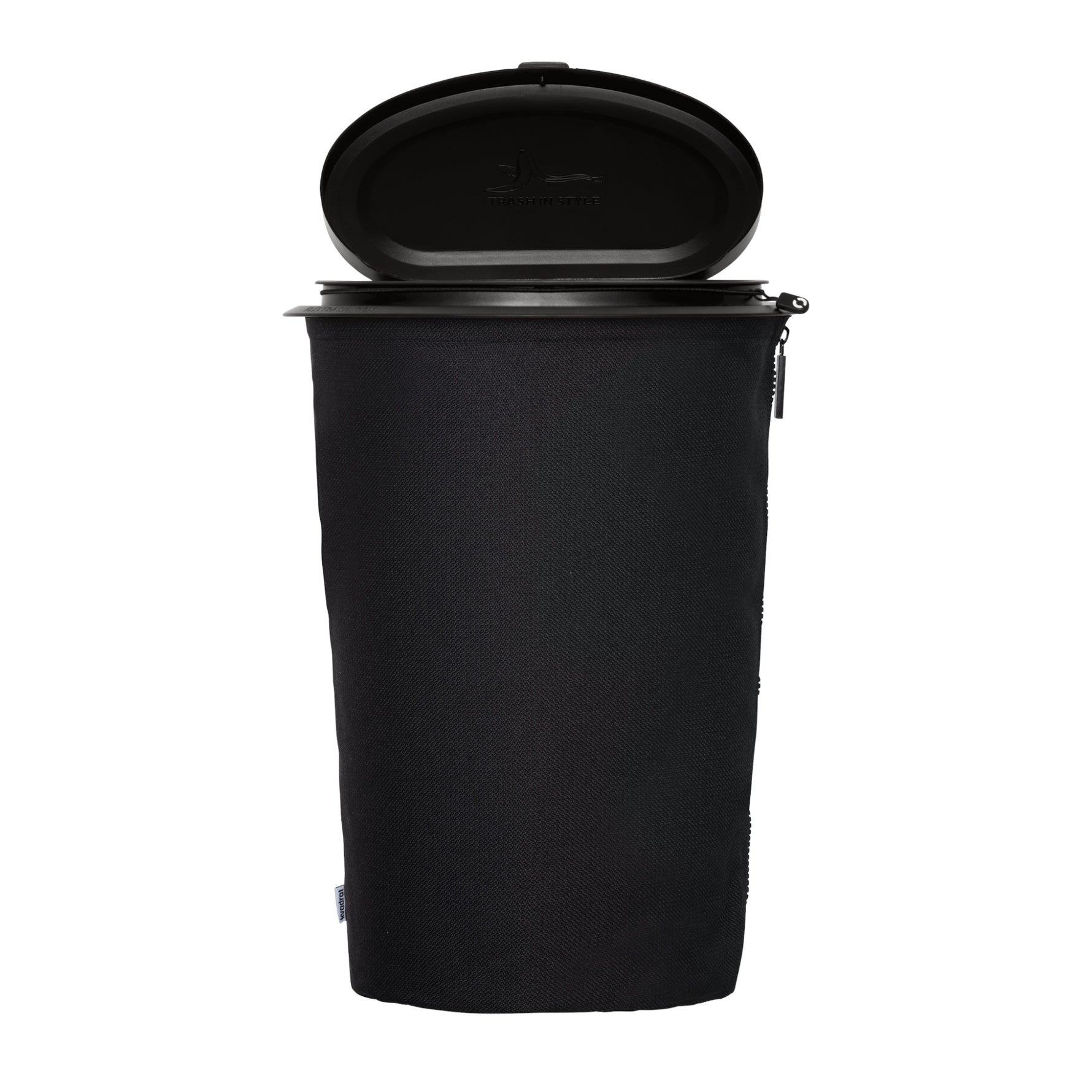 Flextrash flexibele prullenbak – Boldly Black maat L geopend