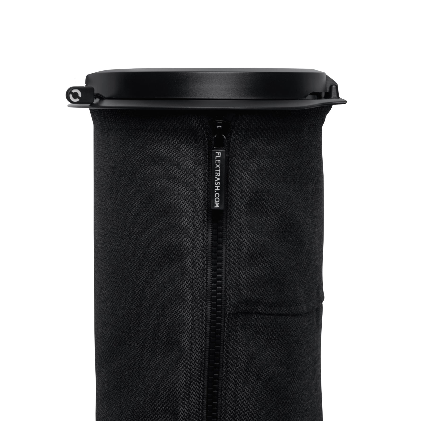 Flextrash flexibele prullenbak – Boldly Black maat M met rits in beeld 