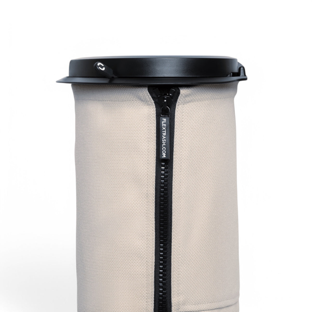 Flextrash flexibele prullenbak in kleur Casual Creme maat M met rits