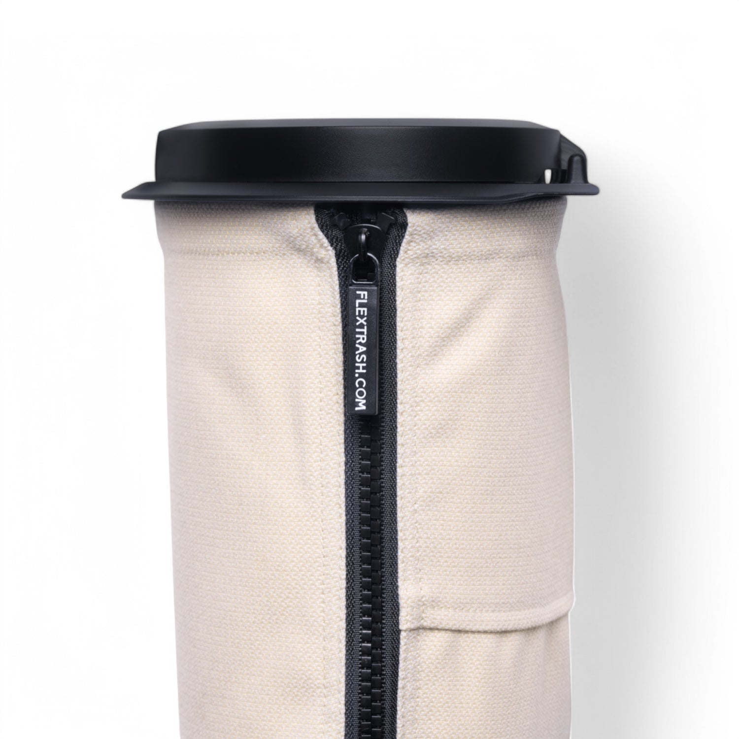 Flextrash flexibele prullenbak in kleur Casual Creme maat S rits zijkant