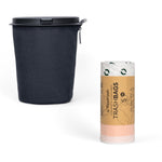 Flextrash flexibele prullenbak in kleur Navy Blue met trashbags maat S