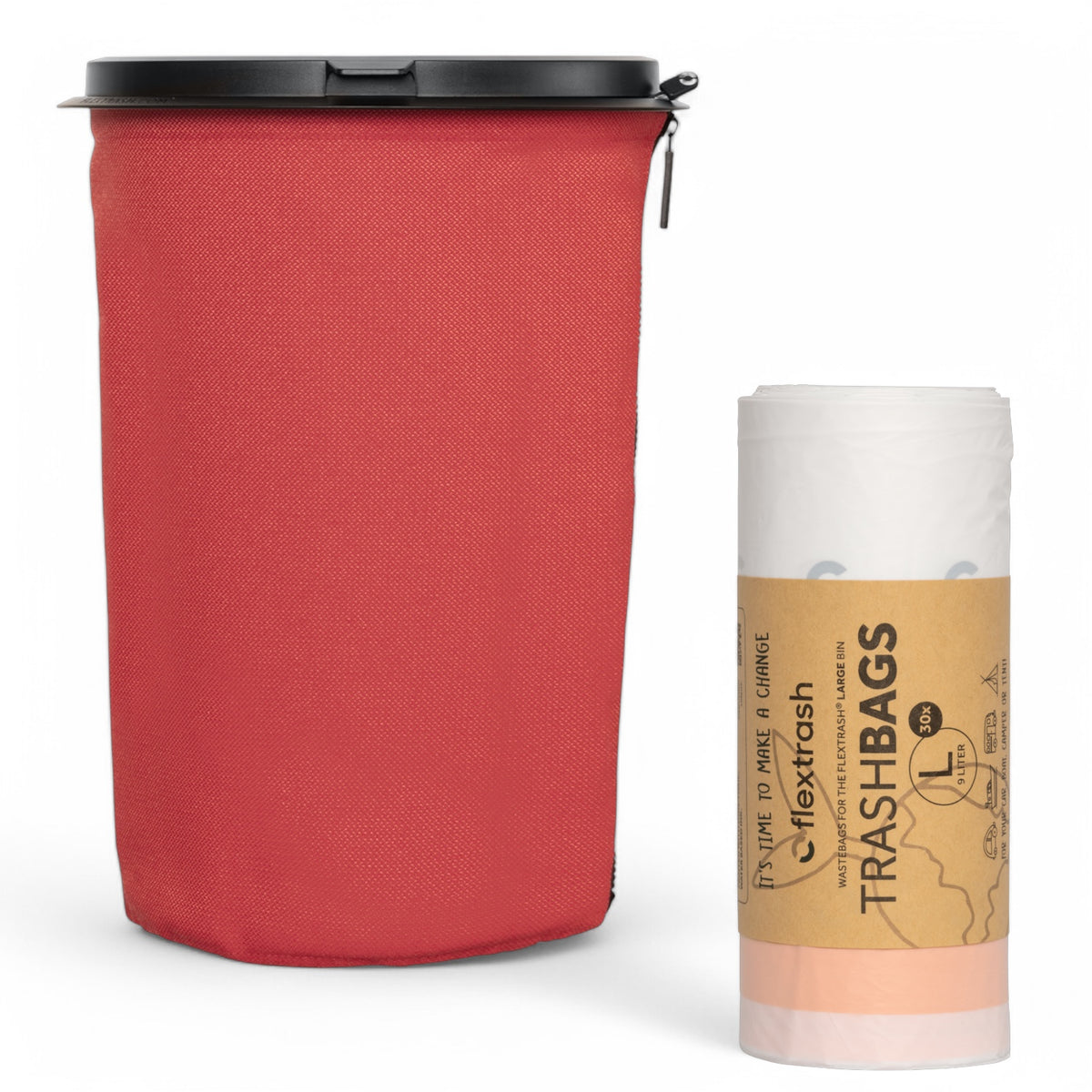 Flextrash Waste Bin – flexible, Autumn Red, 3 sizes, made from PET bot – Studio Maritime