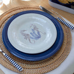  Harmony Blue bootservies - onbreekbaar, effen met klassieke parelrand in sfeersetting met bijpassende accessoires 