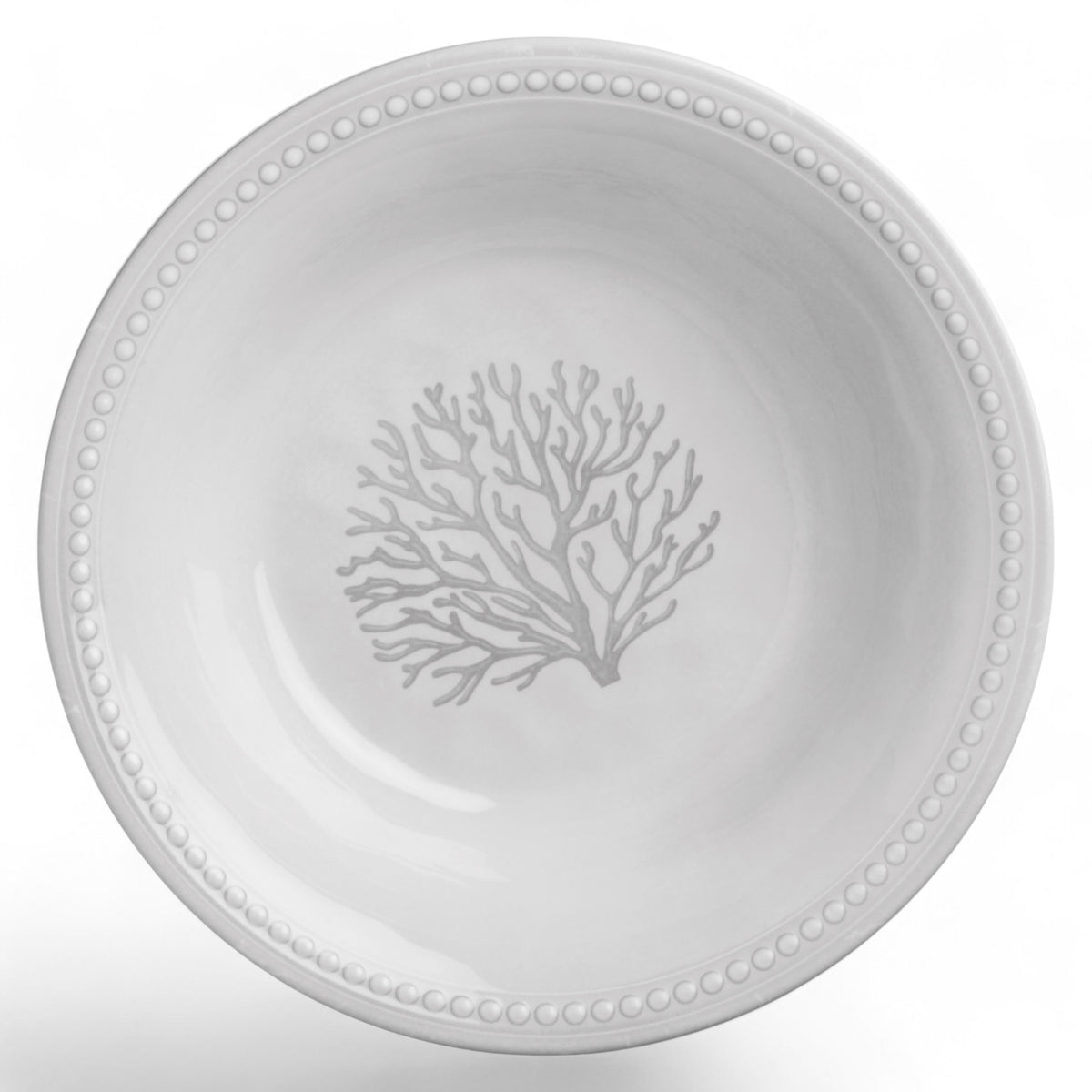 Harmony Mare Coral melamine servies - wit met koraaldecoratie en parelrand 13102 diep bord
