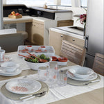 Harmony Mare Melamine Dienblad coral met het complete servies