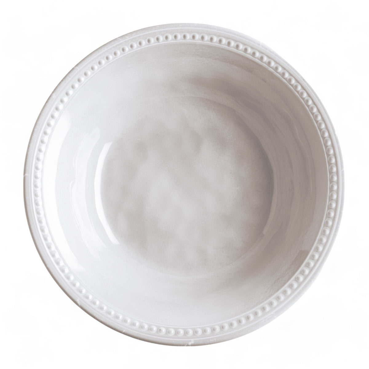 Harmony Pearl bootservies - onbreekbaar, effen met klassieke parelrand 40102 diep bord voor aanzicht