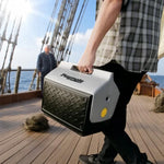 Igloo-14-Quart-Playmate-The-Boss-Ice-Chest-Cooler-Black-and-Silver-on_a_ship