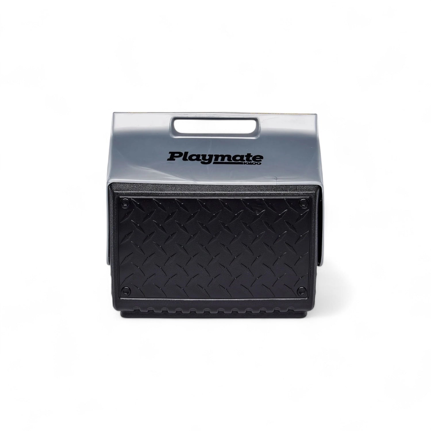 Igloo-14-Quart-Playmate-The-Boss-Ice-Chest-Cooler-Black-and-Silver met een van voren