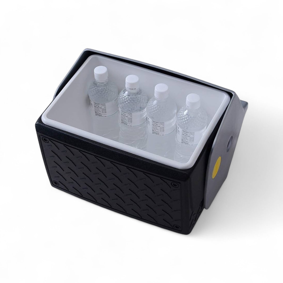 Igloo-14-Quart-Playmate-The-Boss-Ice-Chest-Cooler-Black-and-Silver met flesjes drinken erin