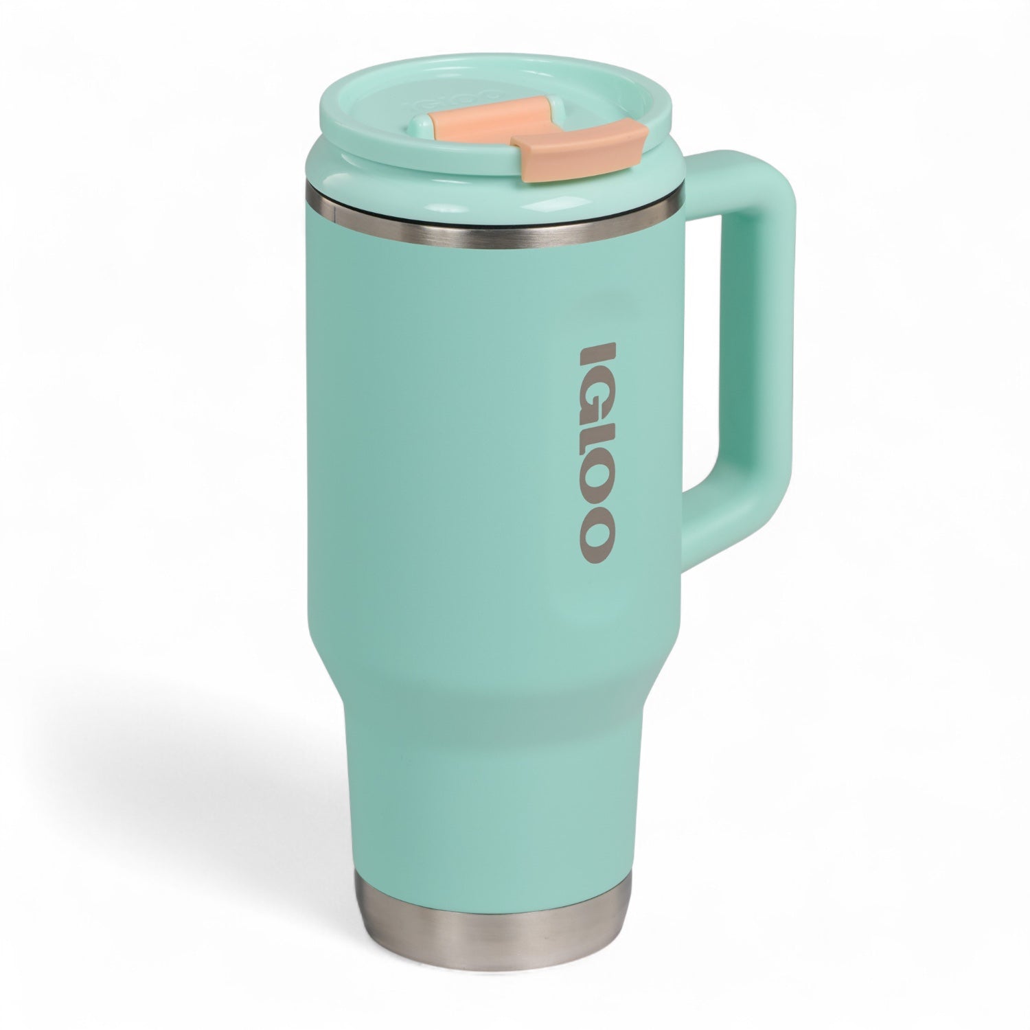 Igloo Flip ‘n’ Sip drinkfles 946 ml met rietje in seafoam groene kleur, getoond met de deksel gesloten