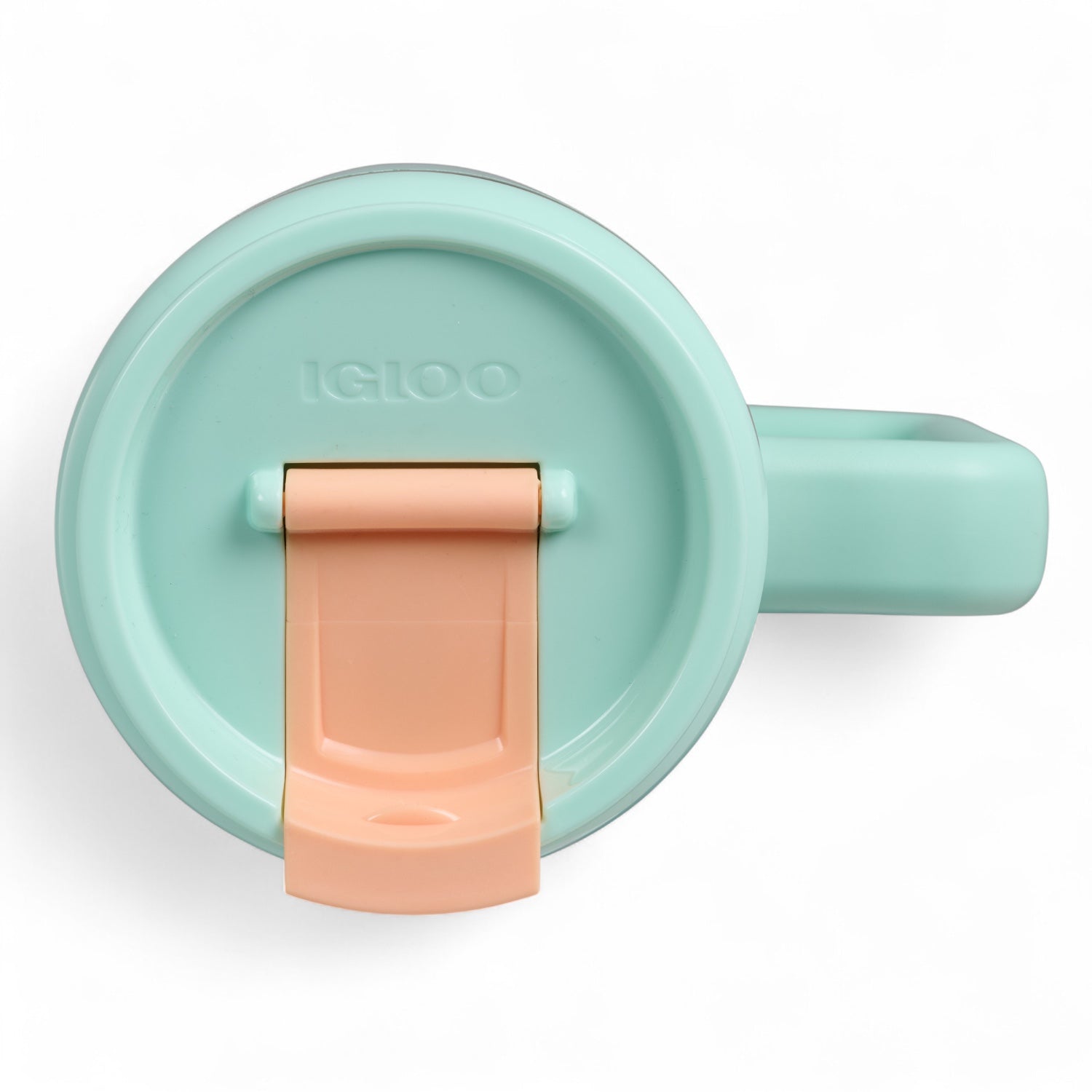 Igloo Flip ‘n’ Sip drinkfles 946 ml met rietje in seafoam groene kleur, van bovenkant gefotografeerd