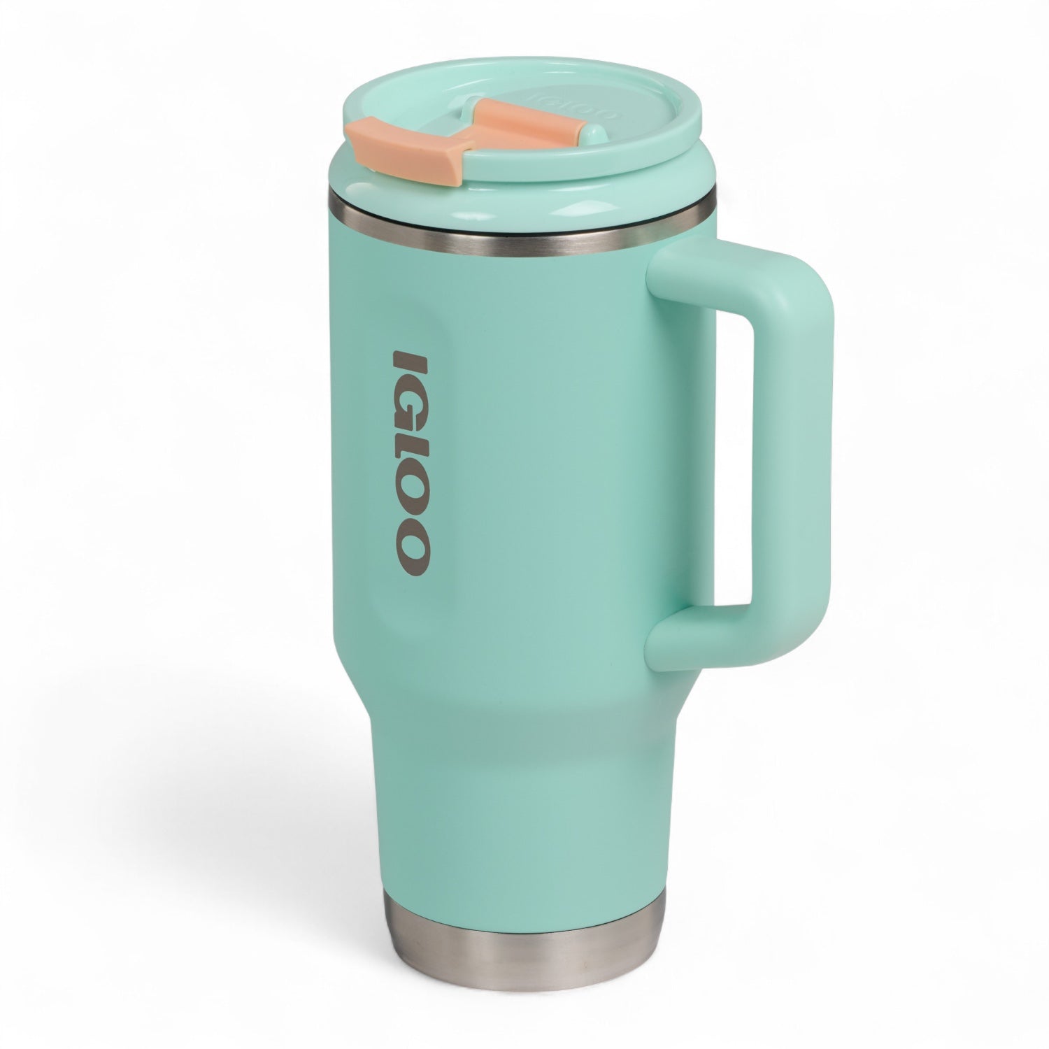 Igloo Flip ‘n’ Sip drinkfles 946 ml met rietje in seafoam groene kleur, van zijkant gefotografeerd