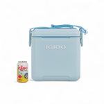 Igloo tag along too powder blue from the front with a can  jpg