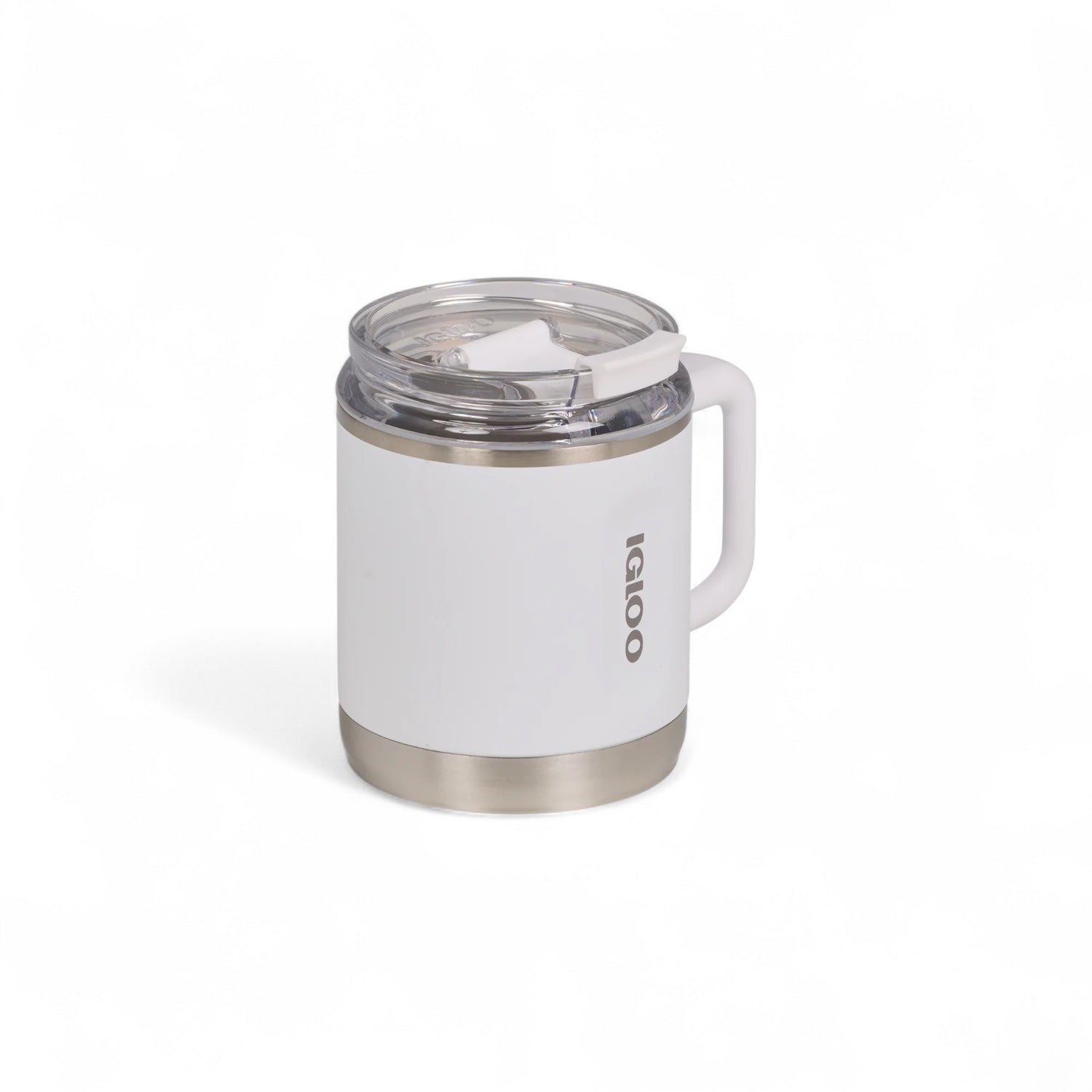 Igloo thermo koffie mok wit met deksel van de zijkant