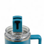 Igloo thermo modern blue koffiemok deksel open