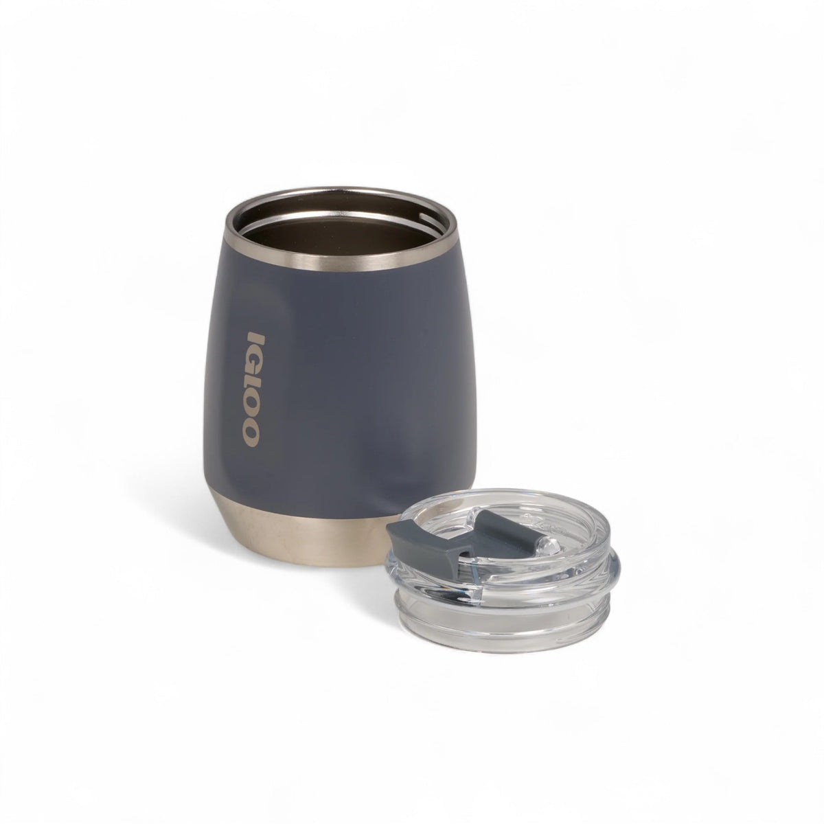 Igloo thermo wijnbeker 295ml carbonite met deksel die ernaast ligt