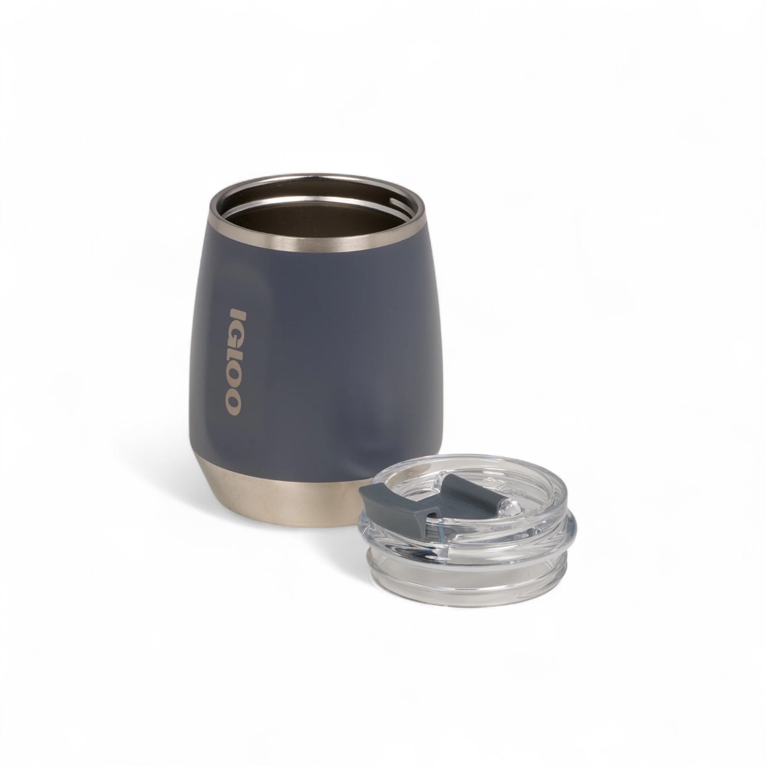 Igloo thermo wijnbeker 295ml carbonite met deksel die ernaast ligt
