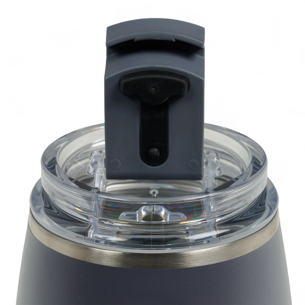 Igloo thermo wijnbeker 295ml carbonite met deksel die open staat