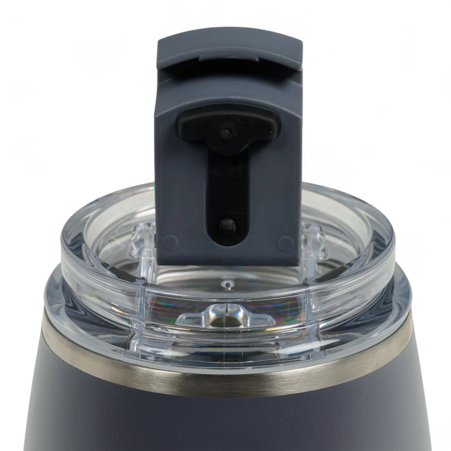 Igloo thermo wijnbeker 295ml carbonite met deksel die open staat