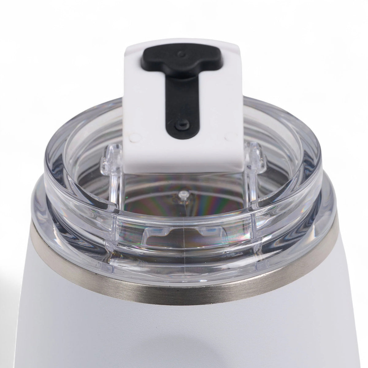 Igloo thermo wijnbeker 295ml wit met deksel die open staat