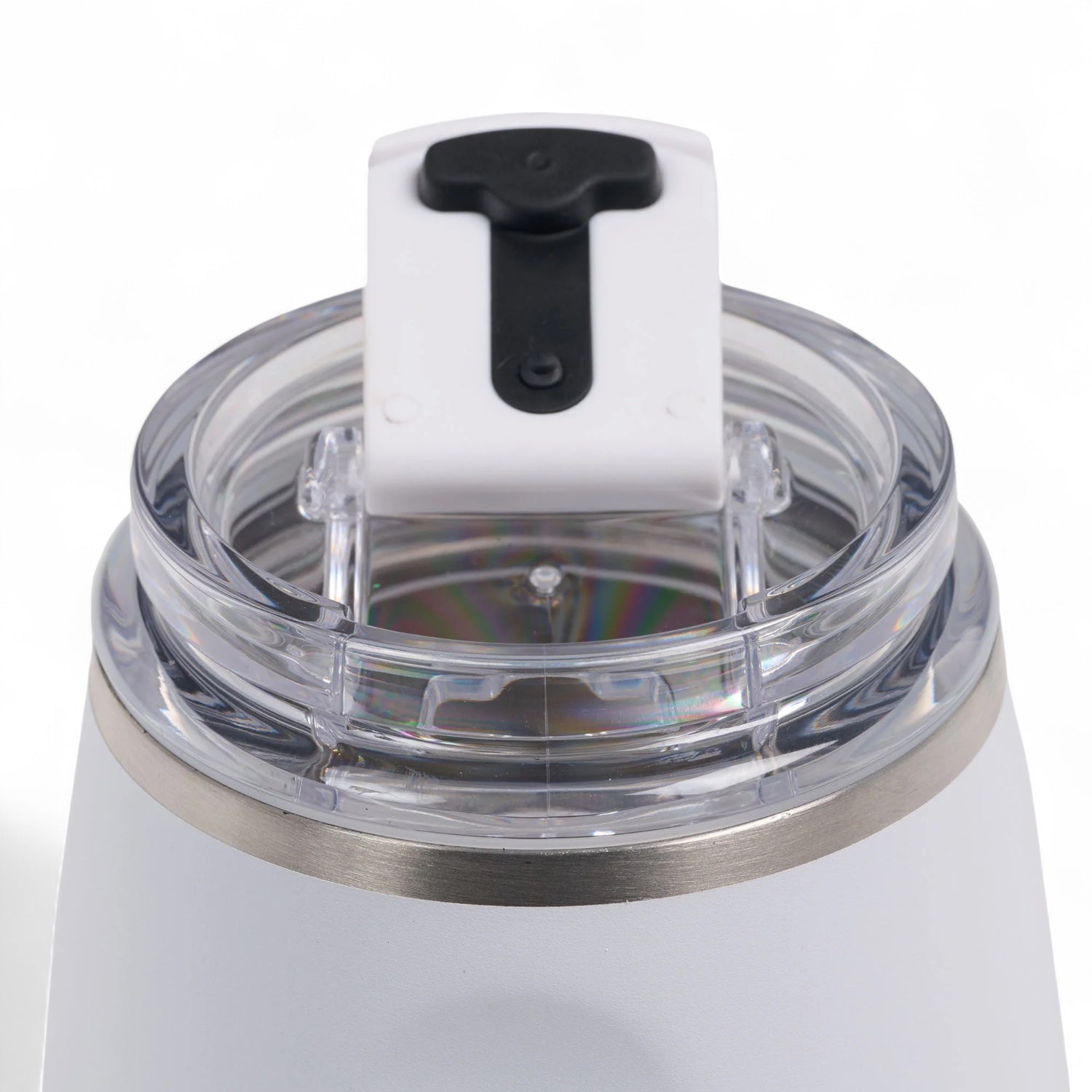 Igloo thermo wijnbeker 295ml wit met deksel die open staat