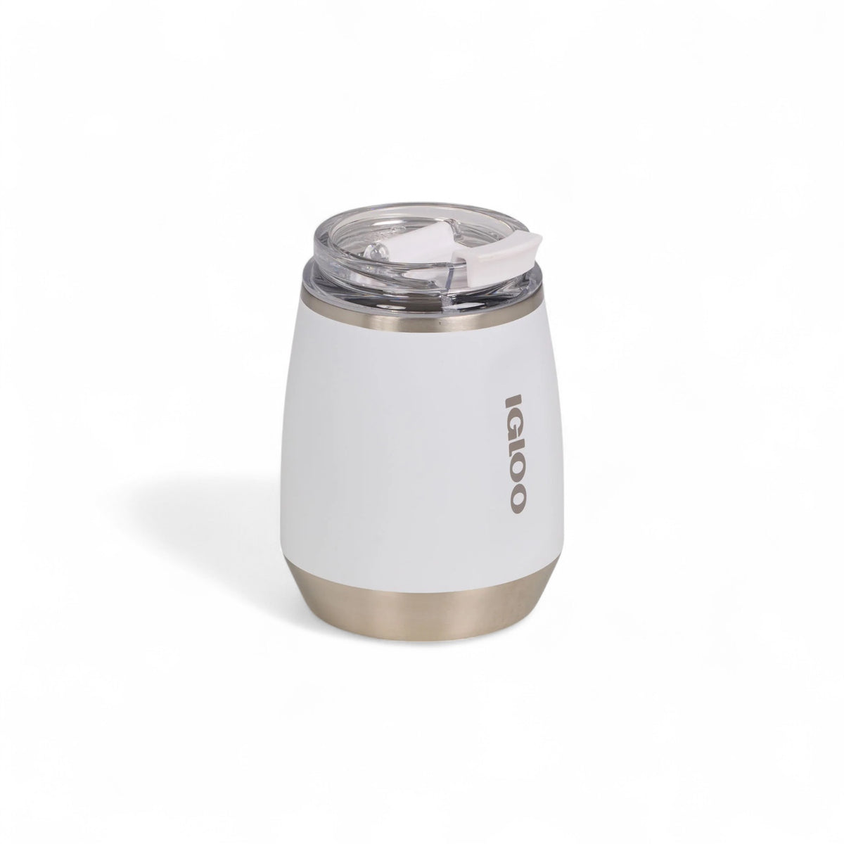 Igloo thermo wijnbeker 295ml wit met deksel  van de zijkant