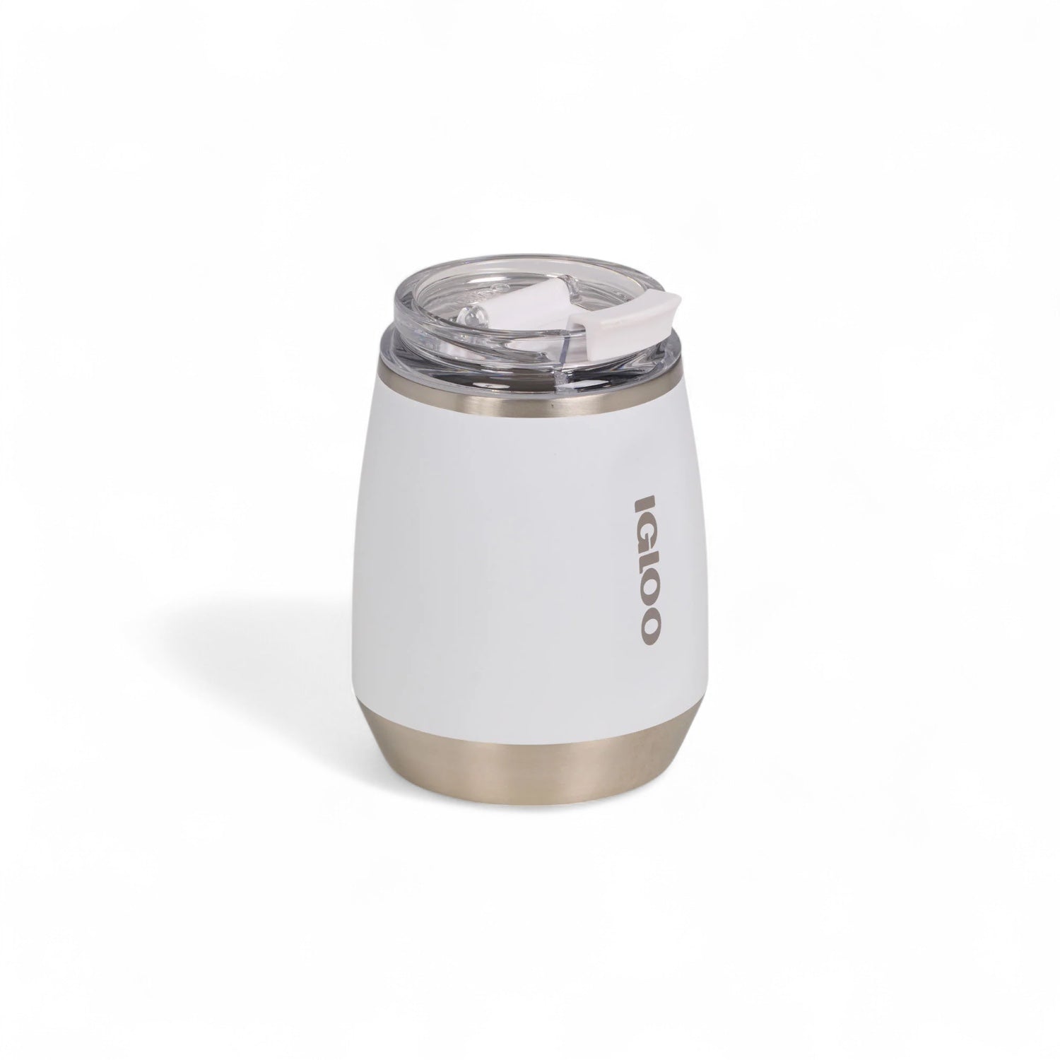 Igloo thermo wijnbeker 295ml wit met deksel  van de zijkant